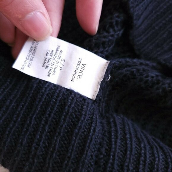 VINCE COLORBLOCK 100% LINEN WOMEN SWEATER SIZE S - Picture 8 of 9